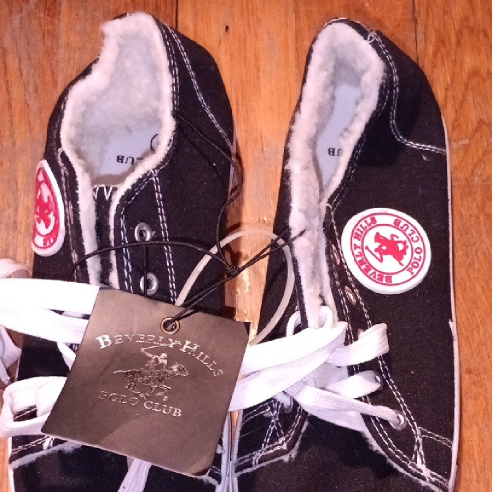 Beverly Hills Polo Club Black Canvas Shoes with White Accents